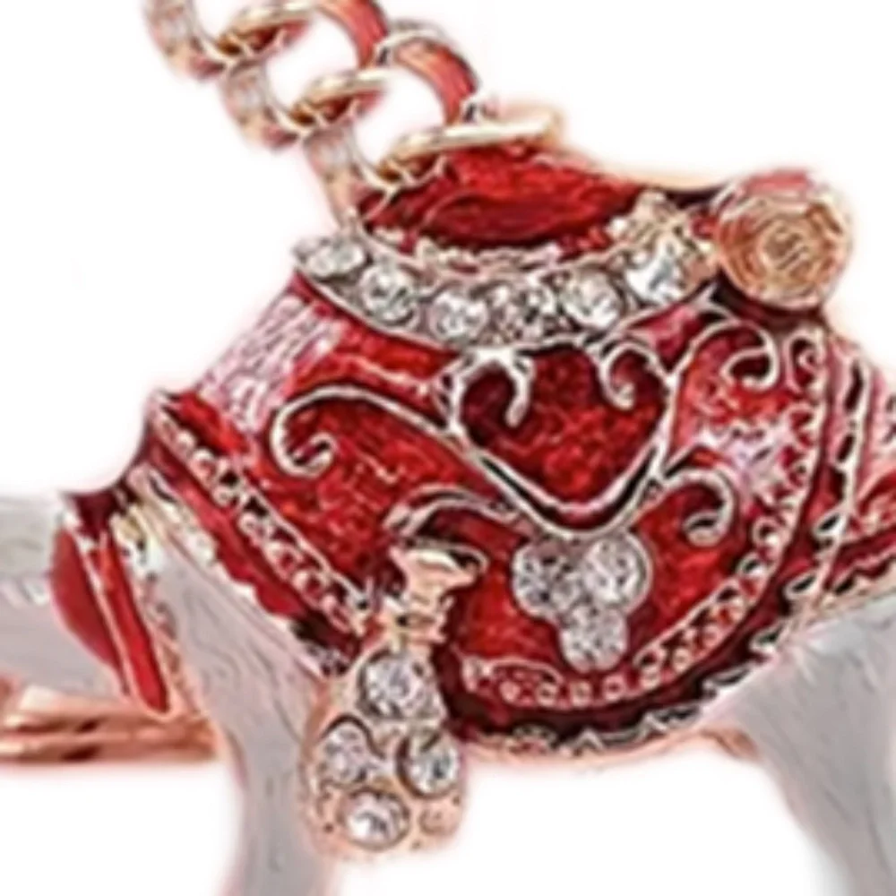 Camel Keychain- Silver body & Gold Accents  - Saddle embellished with crystals